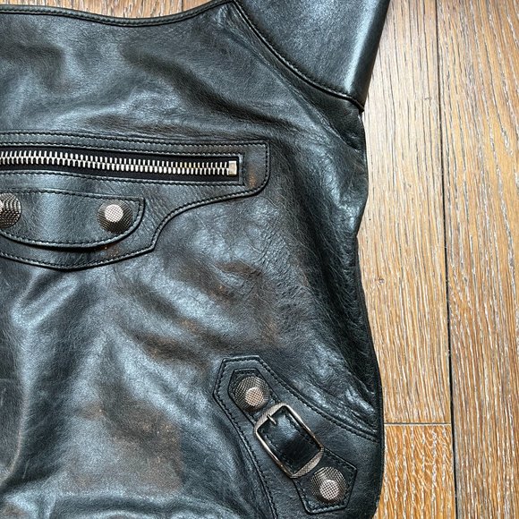 Balenciaga Black Motocross Agneau Giant Hobo Bag - Picture 3 of 8